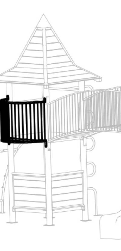 Balkon für Turm aus Edelkastanie
