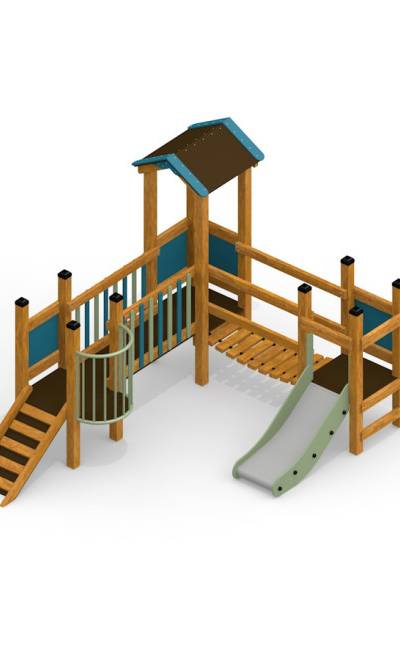 Kastell Spielturm mit Rutsche