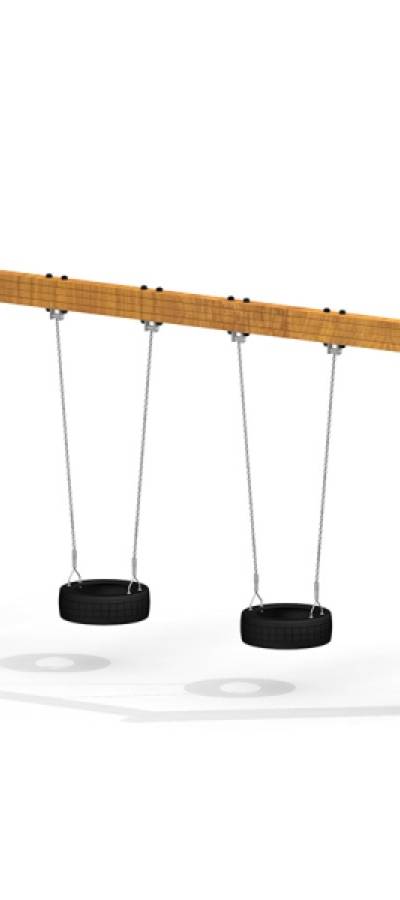 Doppelt Reifenschaukel Holz