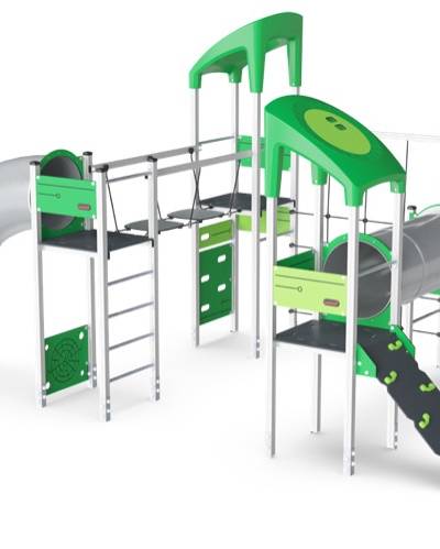 4-Turm-Spielanlage mit Röhrenrutsche KPL4007