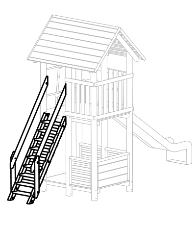 Treppe für Turm aus Edelkastanie
