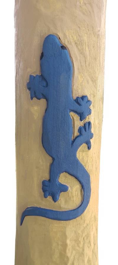 Pfostenmotiv Gecko blau -