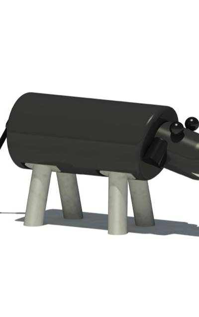 Sitztier schwarzes Schaf 1963