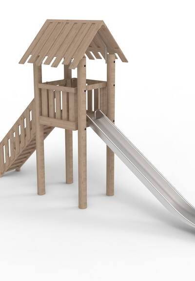 Turm mit Treppe und Rutsche