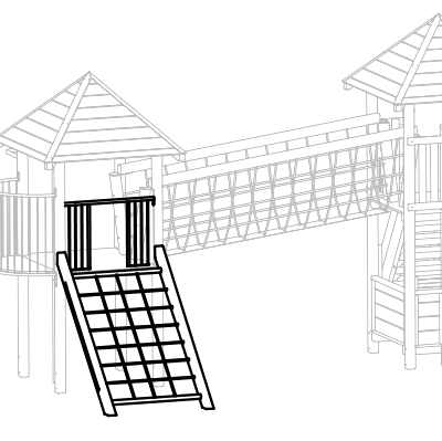 Schrägnetz für Turm aus Edelkastanie
