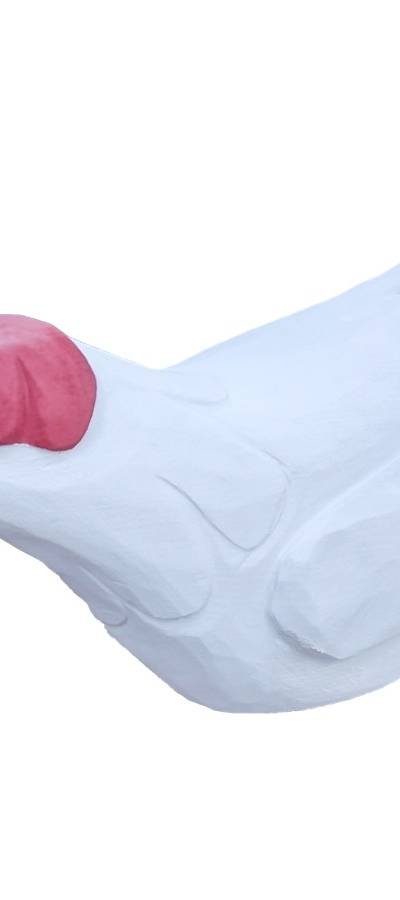 Pfostenkopf/Schnitzfigur Huhn -