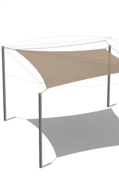 Feststehender/Temporärer Sonnenschutz, 4 x 4 m