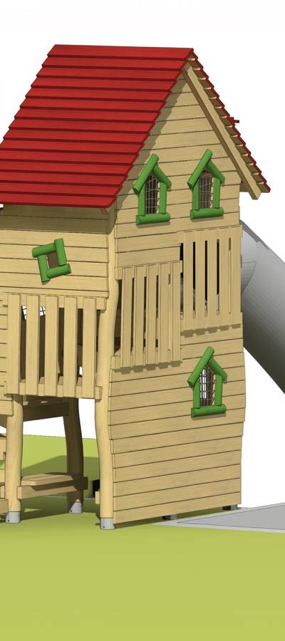 Spielhaus Pinocchio mit Röhrenrutsche