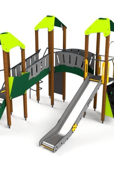 10023 Kletterturm mit Brücken, Kletterwand und Rutschen