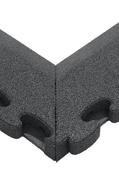 Puzzle Mat 3D Eckplatte neg. angeschrägt m. Zwischenelement 60 mm grau