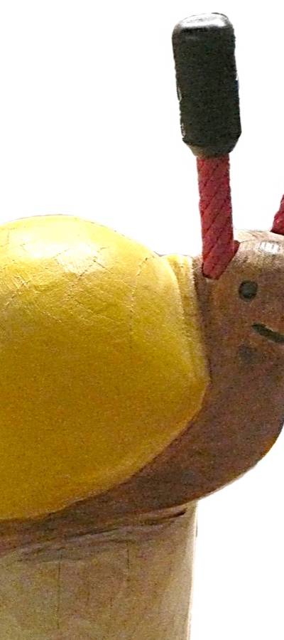 Pfostenkopf/Schnitzfigur Schnecke -