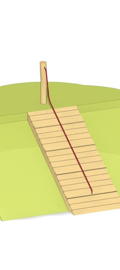 Schräge Rampe mit Seil PH145cm