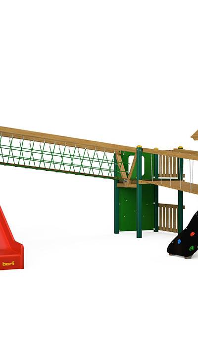 Spielturm-Kombination Holz/Aluminium