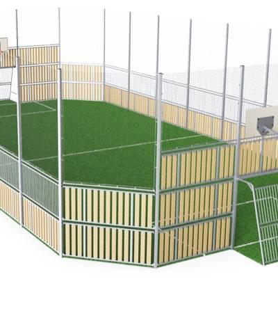 MUGA, 12 x 24 m, Seitenhöhe 5 m; Holzoptik FRE600203