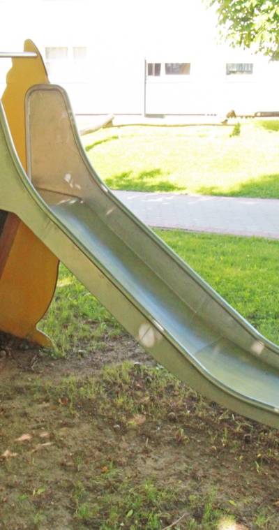 Rutschbahn Vogel PH95cm, Edelstahl-Rutsche -