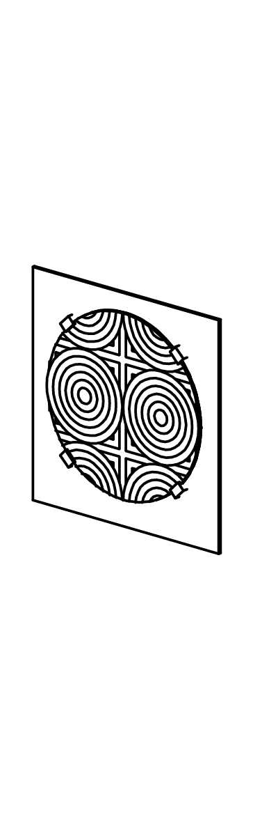 Moirétafel mit Wandbefestigung