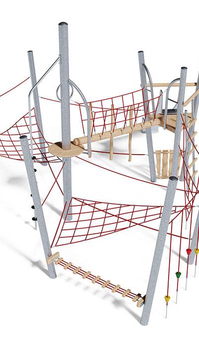 Spielturm-Kombination Stahl/Robinie