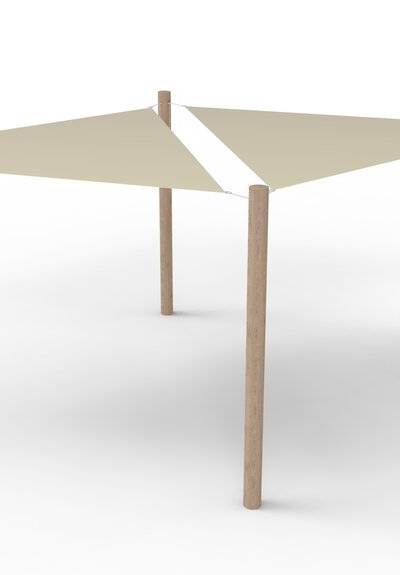 PE-Sonnensegel-System 2 Segel (3x3x3 m) + 4 Pfosten