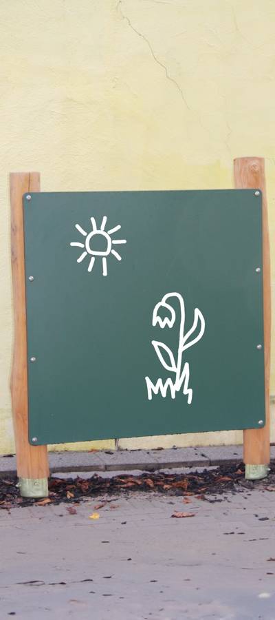Maltafel 125x125cm mit 2 Pfosten