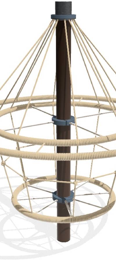 Kletterbaum Cristal, Seile farbig, armiert
