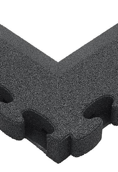 Puzzle Mat 3D Eckplatte neg. angeschrägt m. Zwischenelement 80 mm grau