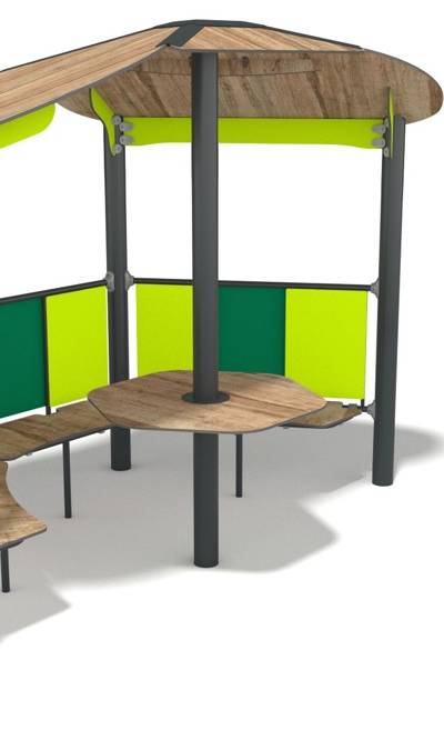 Halber Pavillion mit Tisch