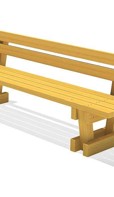 Kantholzbank Spessart mit Lehne 200