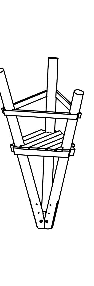 Großes Dreieckspodest h=2m