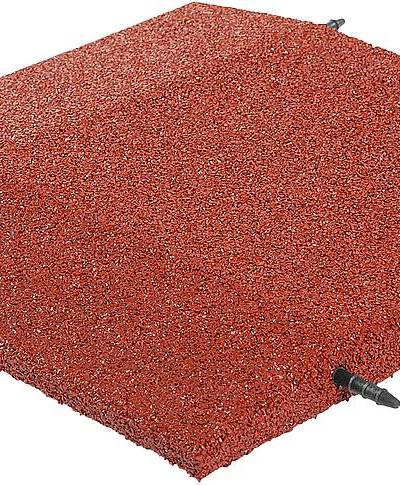 Fallschutzplatte Randeckplatte 50x50x5 cm Gummigranulat, rotbraun