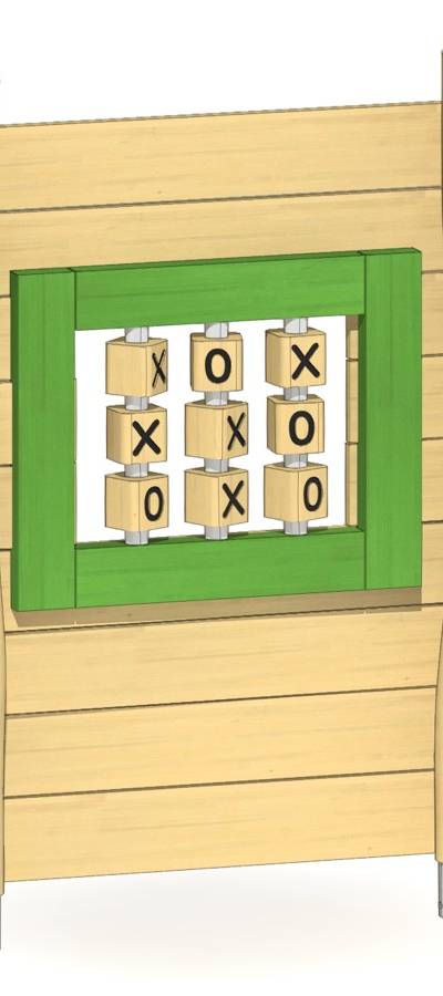 Holzwand mit Tic-Tac-Toe
