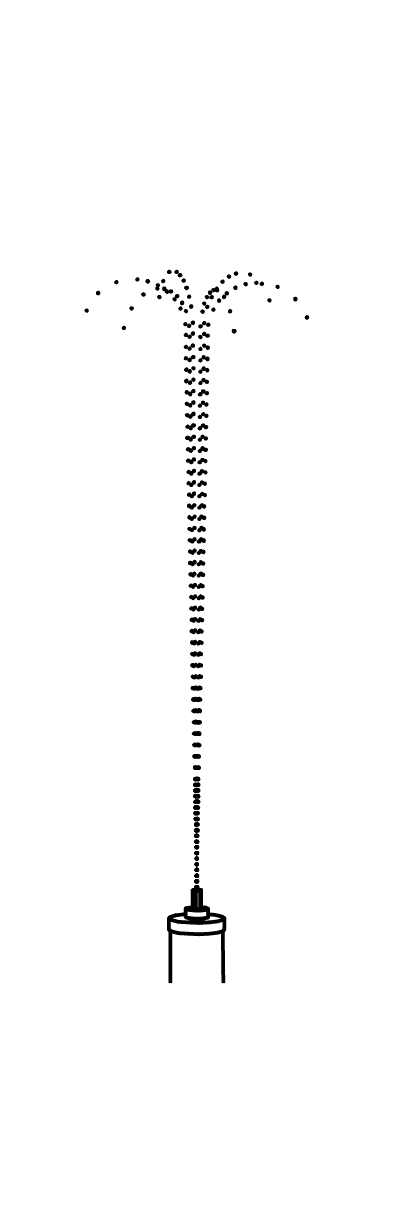 Senkrechte Düse