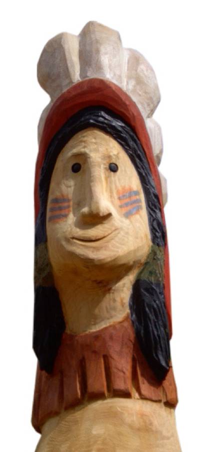 Pfostenkopf/Schnitzfigur Indianer -