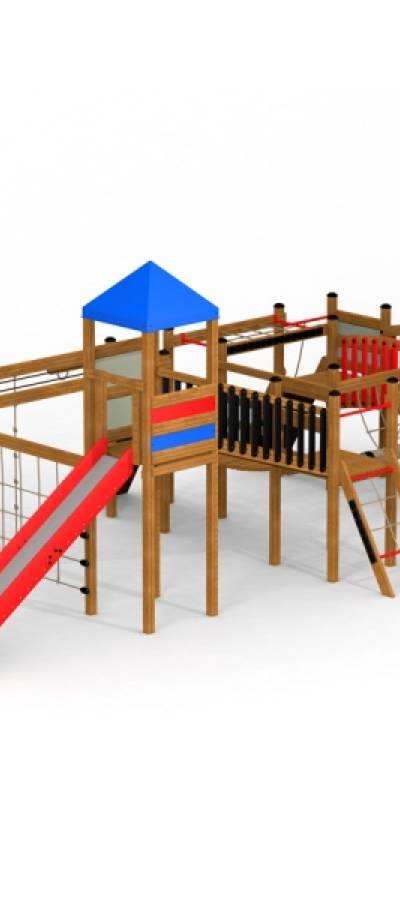 Seeräuber Basis Spielanlage mit Kletterwand und Rutsche