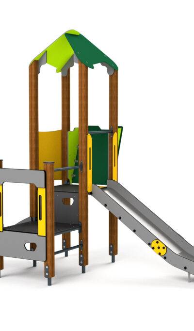 10011 Kleiner Kletterturm mit runder Rampe und Rutschbahn