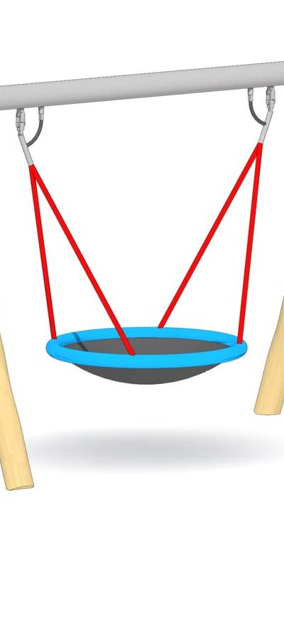 Nestkorbschaukel LH210cm, Querrohr Stahl verzinkt