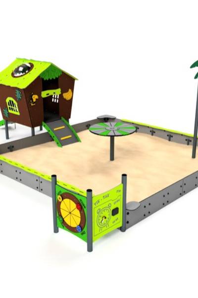 3211S Pädagogischer Sandkasten mit Spielhäuschen