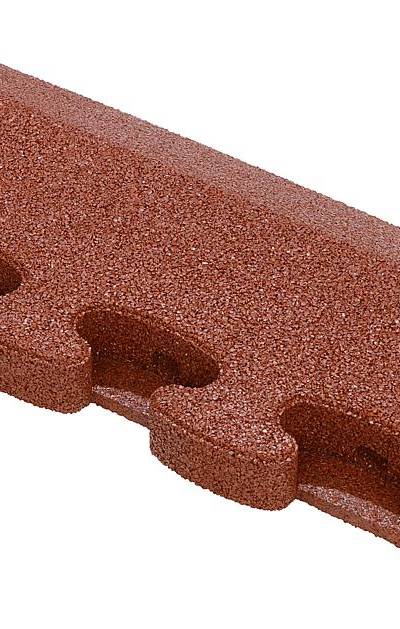 Puzzle Mat 3D Randplatte angeschrägt mit Zwischenelement 60 mm rotbraun