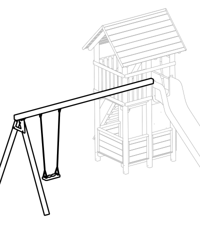Einfachschaukel für Turm aus Fichte