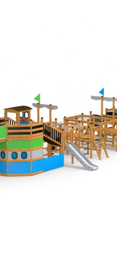 König Spielschiff mit Spiralrutsche