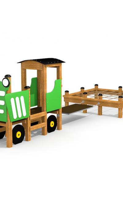 Traktor Spielhaus mit Anhänger