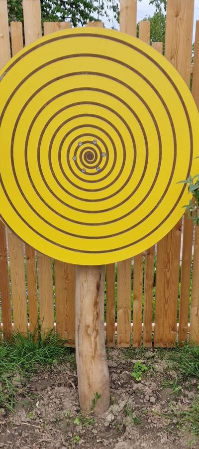 Drehspiel HPL Ø100cm, Spirale, mit 1 Pfosten
