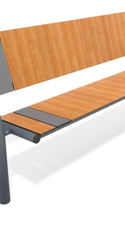 Parkbank mit Lehne im Holzlook