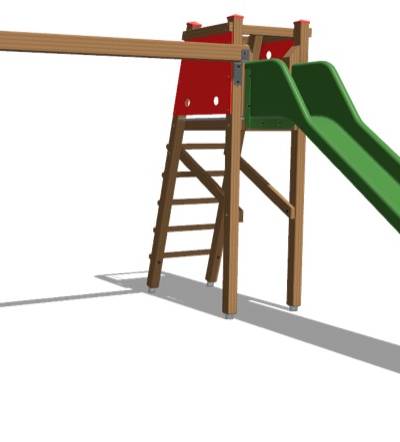 Rutschbahn mit Aufstieg und Einfachschaukelanbau Podesthöhe 180 cm