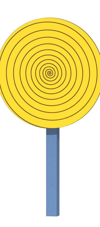 Drehspiel HPL Ø100cm, Spirale, mit 1 Pfosten