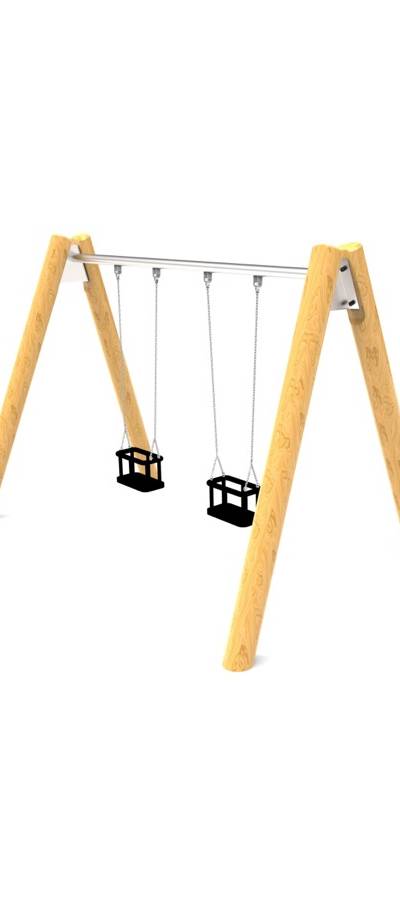 Pendelschaukel doppelt Robinie (2 x Kübelsitz)
