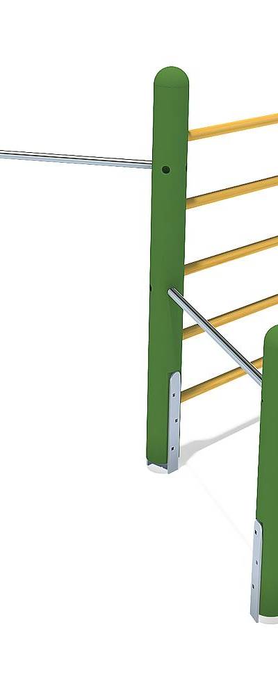 Sprossenwand mit Doppelreck