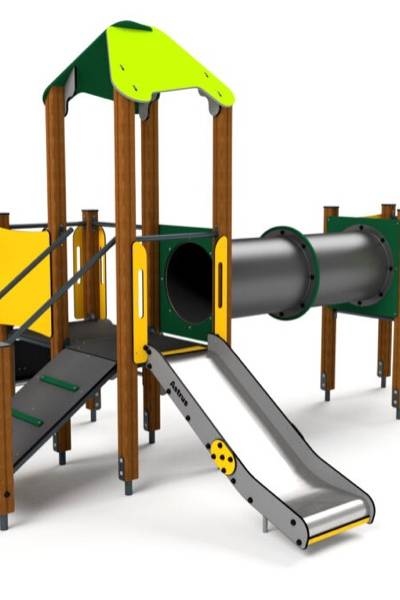 10031 Turm mit Rutsche, Tunnel und Kletternetze