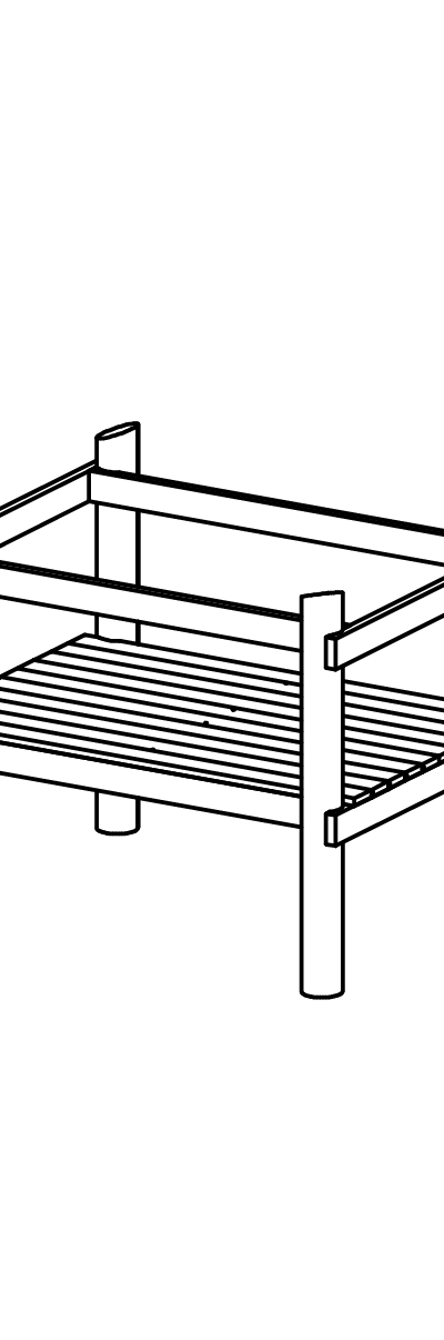 Plattform h = 1m mit Stahlfüßen
